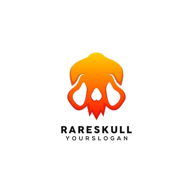 Rare skull colorful logo design template