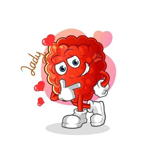 Raspberry flirting illustration. character vector