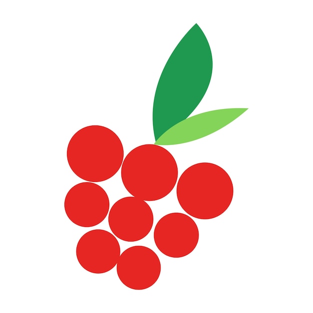 Raspberry with vector leaf icon berry icon A clipart with the image of raspberries vector