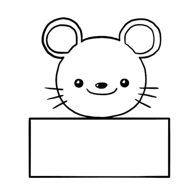 Rat cartoon animal cute kawaii doodle coloring page drawing