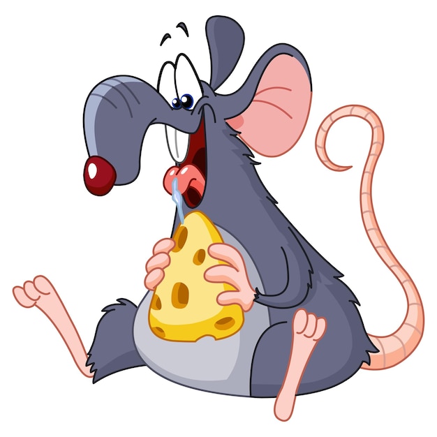 Vector rat eating cheese