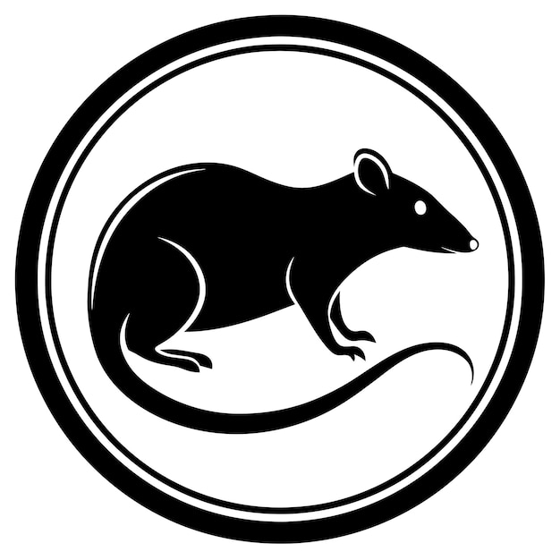 Vector rat icon vector illustration in a circle highquality design