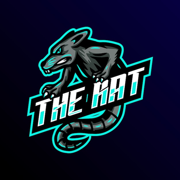 Rat mascot logo esport gaming illustration