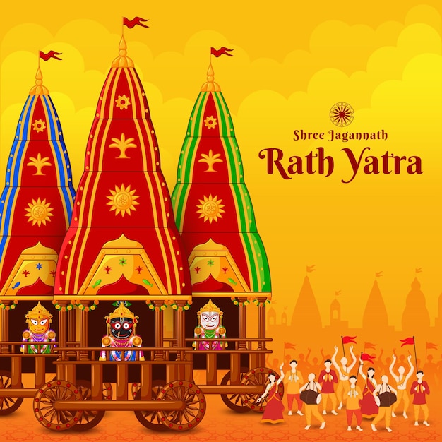 Ratha Yatra of Lord Jagannath Balabhadra and Subhadra on Chariot