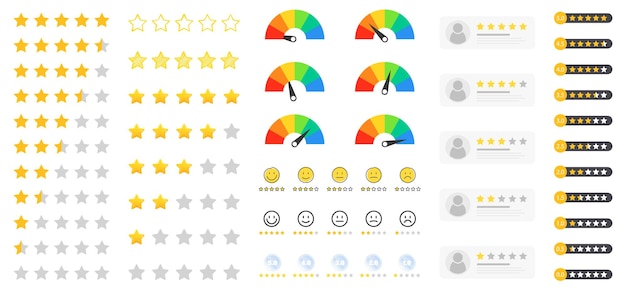 Vector rating icon rating icons set feedback icons vector