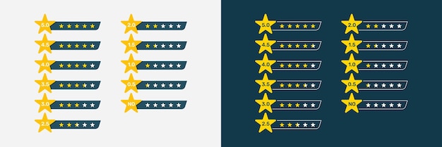 Rating stars badges Set D