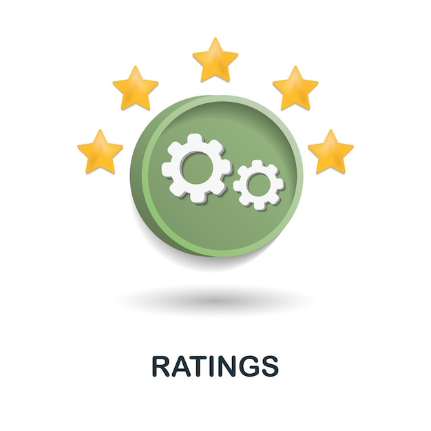 Ratings icon 3d illustration from customer support collection Creative Ratings 3d icon for web design templates infographics and more