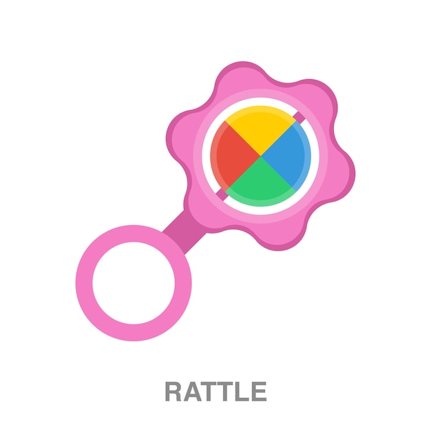 Rattle illustration on transparent background