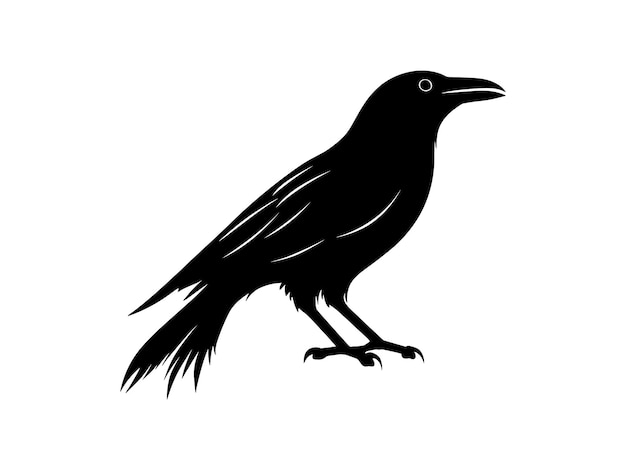 Raven and Crow Silhouette Vector Set Spooky Gothic Bird Clipart for Halloween Dark Aesthetic