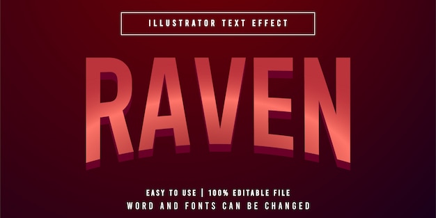 Raven Editable Text Effect Font Styles