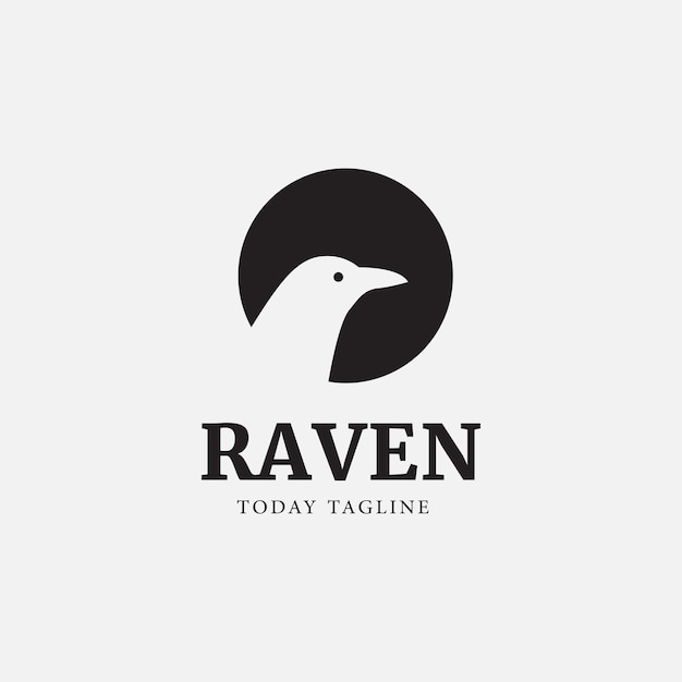 RAVEN LOGO DESIGN VECTOR ILLUSTRATION SYMBOLS ICON