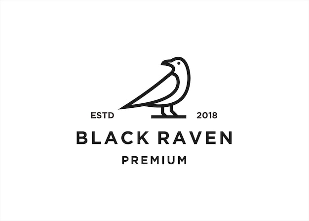 raven logo design vector illustration