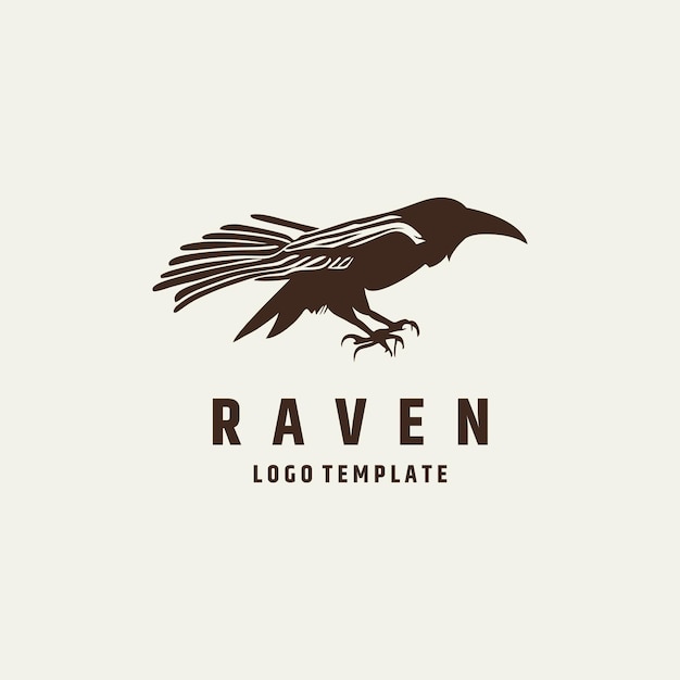 Raven logo design vector illustration