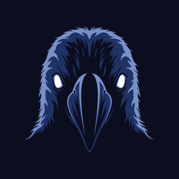 Raven scary face illustration vector