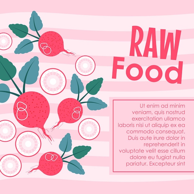 Raw food vegan and vegetarian menu banner info