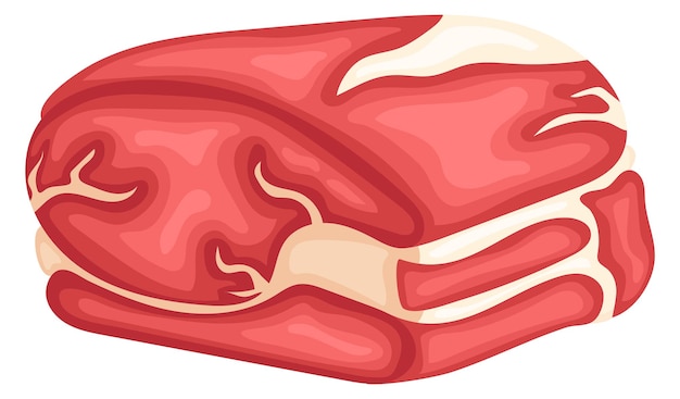 Raw meat piece Cartoon pork cut icon