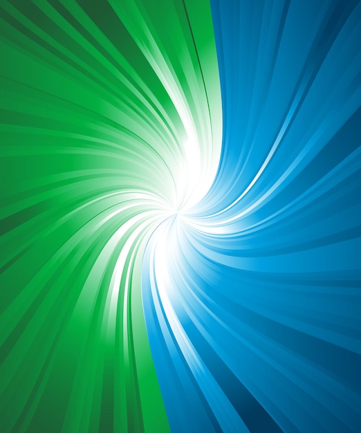 Ray Lights explosion background with blue and green colors