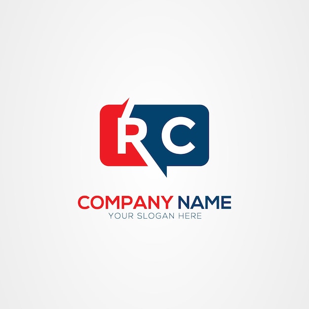 Vector rc or cr creative modern letters logo design element