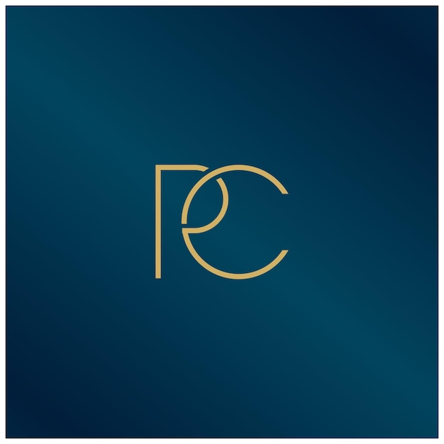 RC elegant logo template in gold color vector file