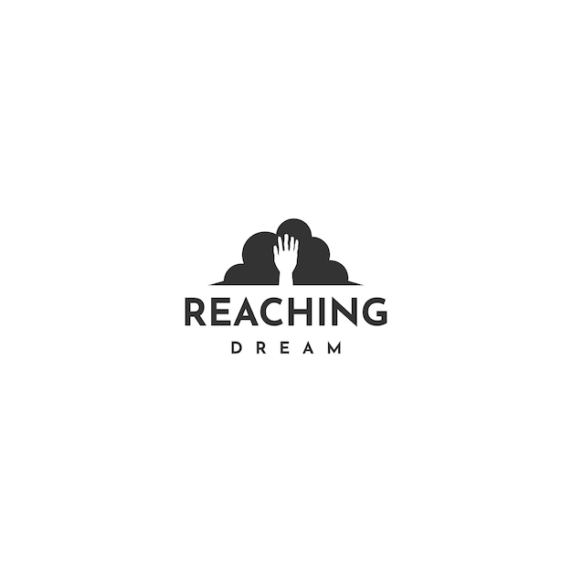 Reaching dream hand logo template design