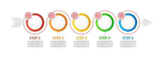 Reaching goals infographic chart design template