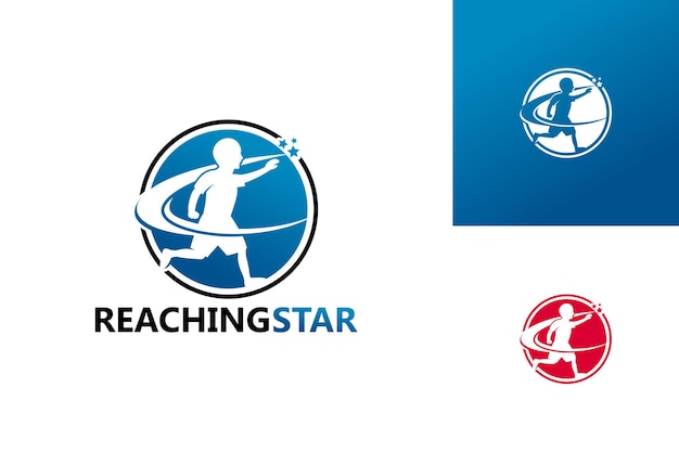 Reaching Star Logo Template Design Vector, Emblem, Design Concept, Creative Symbol, Icon