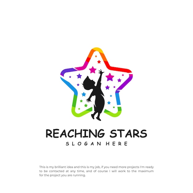 Reaching Stars Logo Design Template Dream star logo vector Emblem Colorful Creative Icon Symbol