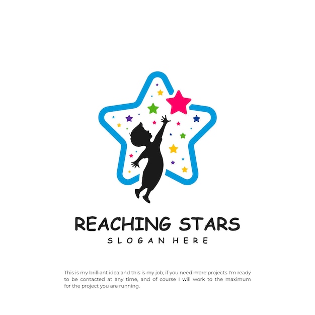 Reaching Stars Logo Design Template Dream star logo vector Emblem Colorful Creative Icon Symbol