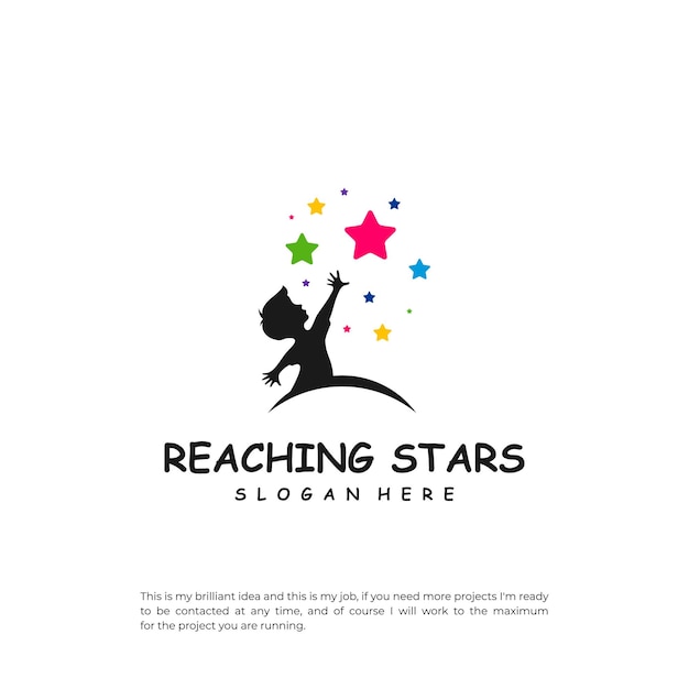 Reaching Stars Logo Design Template Dream star logo vector Emblem Colorful Creative Icon Symbol