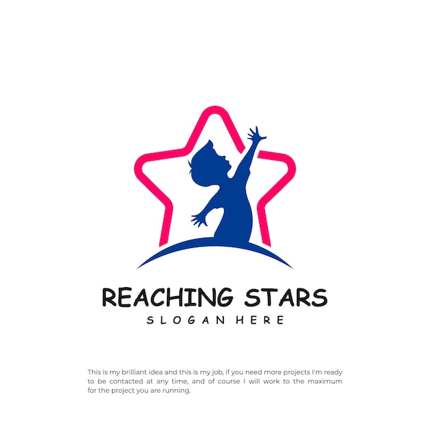 Reaching Stars Logo Design Template Dream star logo vector Emblem Colorful Creative Icon Symbol