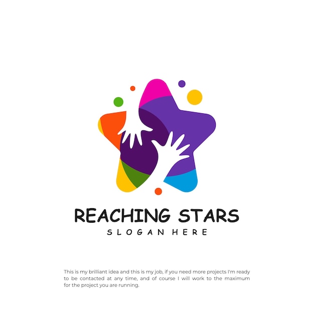 Reaching Stars Logo Design Template Dream star logo vector Emblem Colorful Creative Icon Symbol