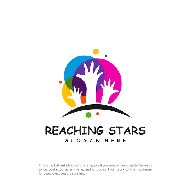 Reaching Stars Logo Design Template Dream star logo vector Emblem Colorful Creative Icon Symbol