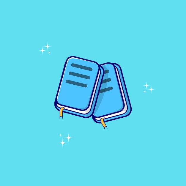 Reading book cartoon icon illustration Equipment concept Isolated premium