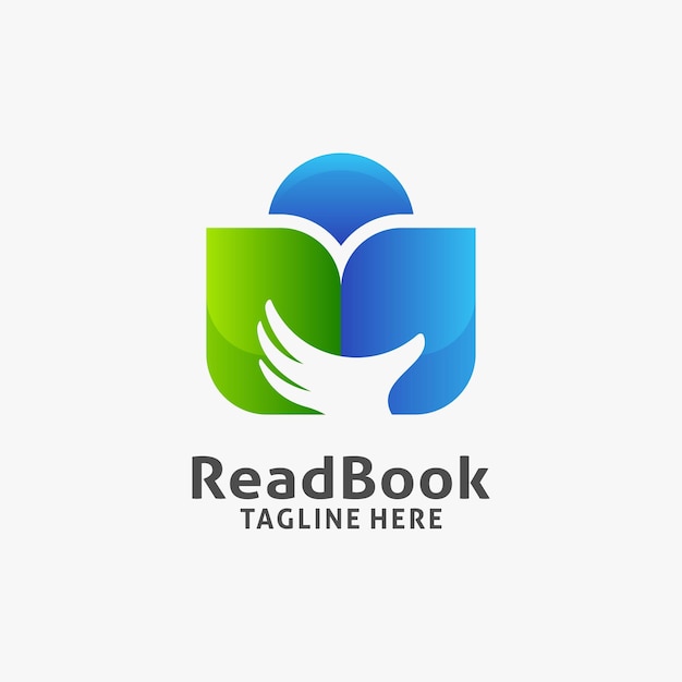 Reading book logo design