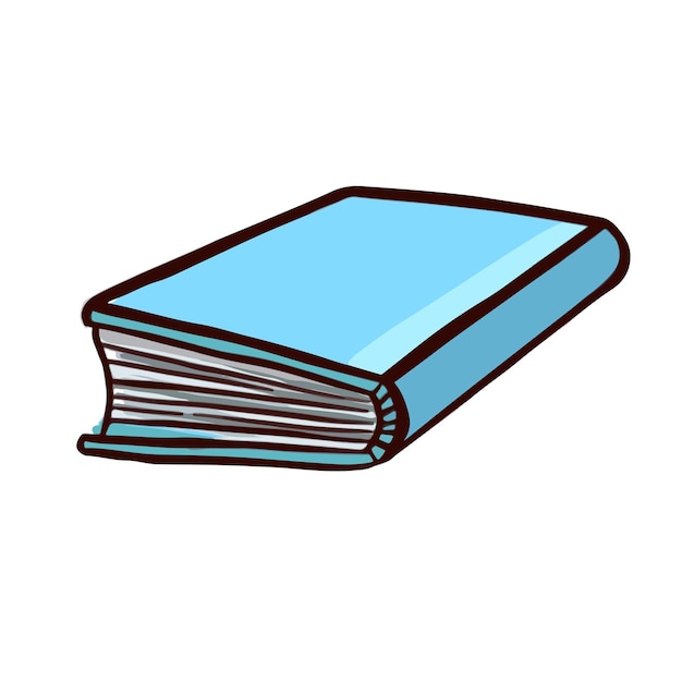 Reading book textbook notepad color illustration