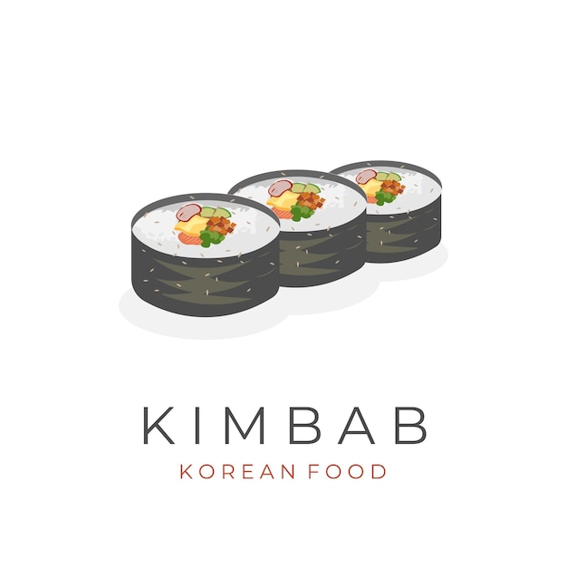 Ready-to-eat Kimbap Gimbap Roll Illustration Logo