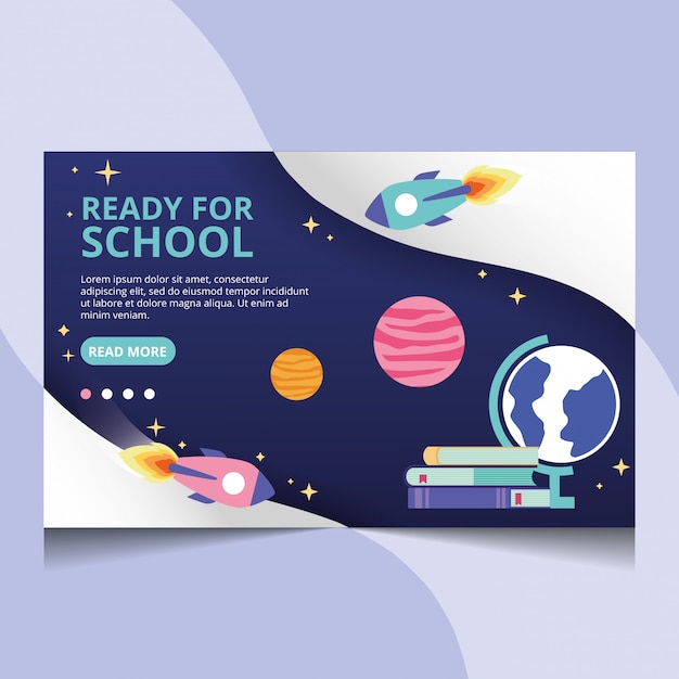 Ready for school landing page vector