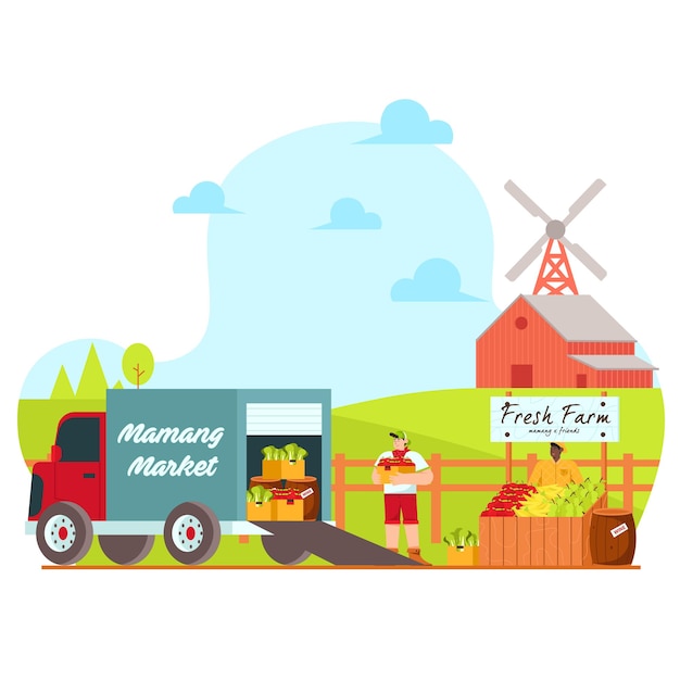 ready to transport flat illustration