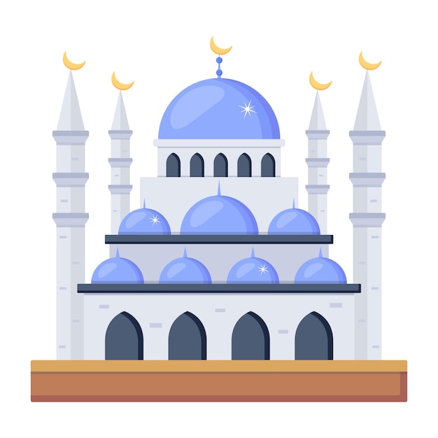 Ready to use blue mosque flat design