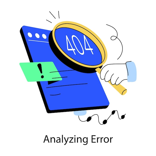 Ready to use doodle mini illustration of analyzing error