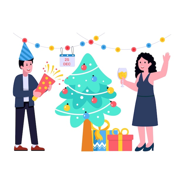 Ready to use flat illustration of celebrations