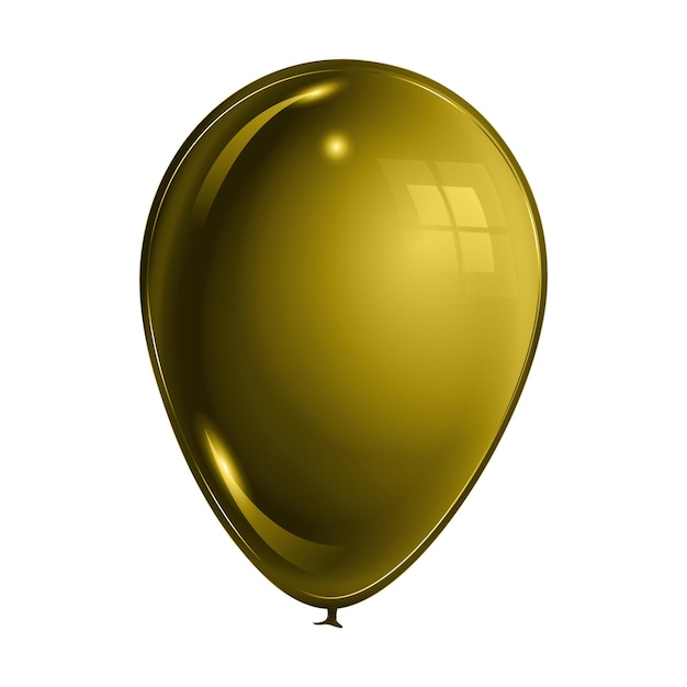 Reaistic yellow balloon illustration on isolated background