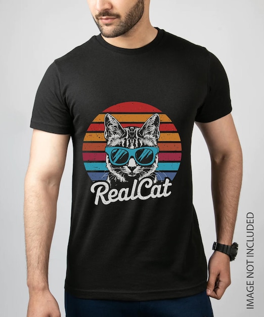 Real Cat t shirt Design Vector