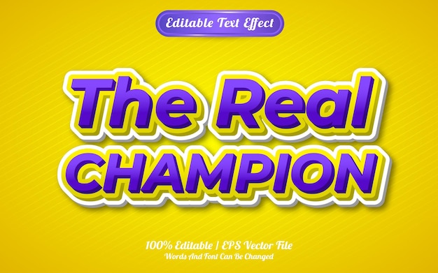 The real champion text effect