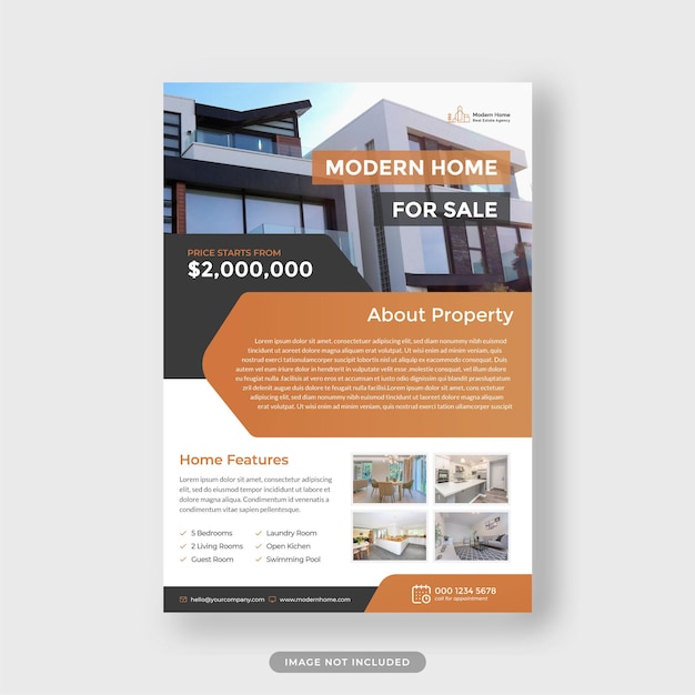 Real estate agency flyer template Premium Vector