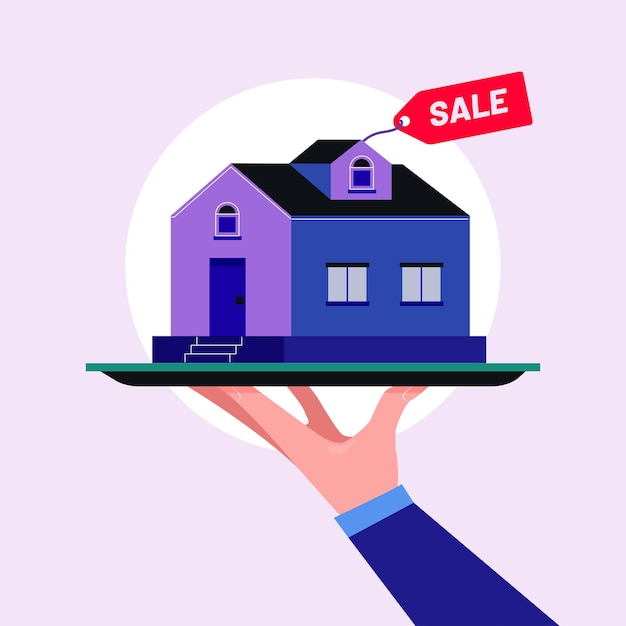 Vector real estate agent concept property sale