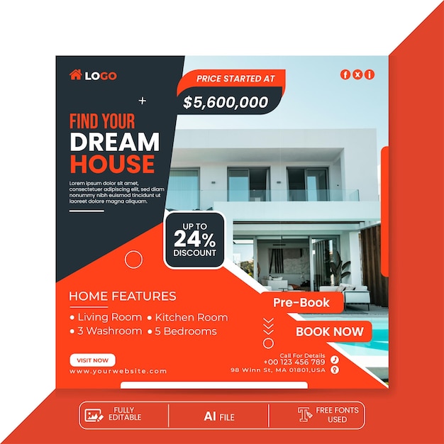 Real Estate Banner Design Template