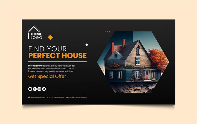 Vector real estate banner design