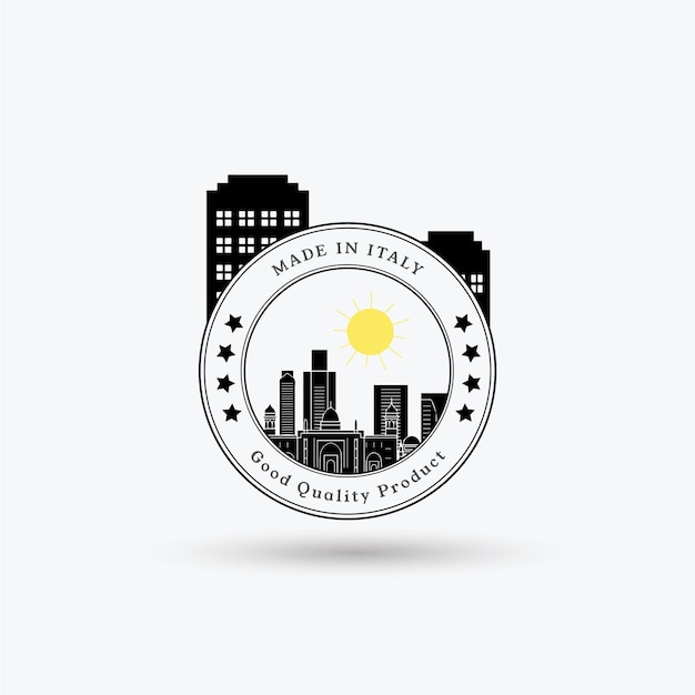 Real estate black circle italian city logo stamp vector