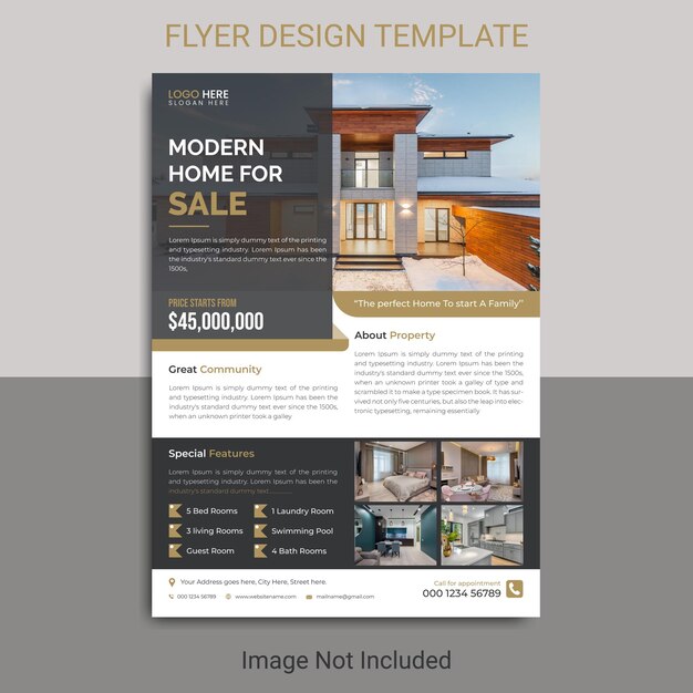 Vector real estate building flyer template premium vector